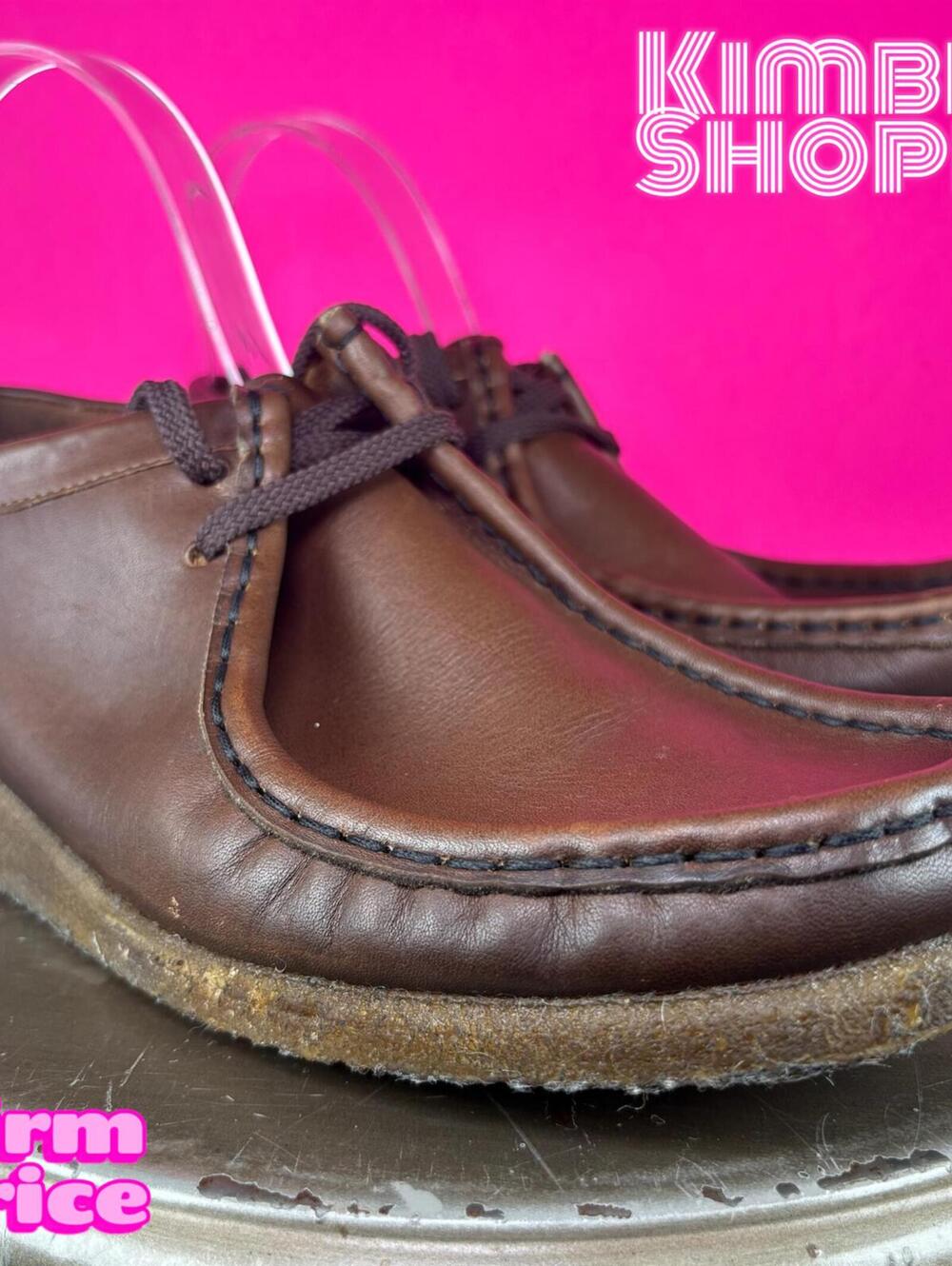 Clarks Wallabee Brown Beeswax Leather Moccasin Style Ankle Boot US 7 UK 6